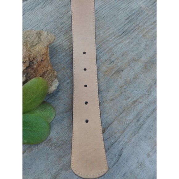 Vintage Red Leather Lizard Print Womans Belt By Calderon - Picture 8 of 10